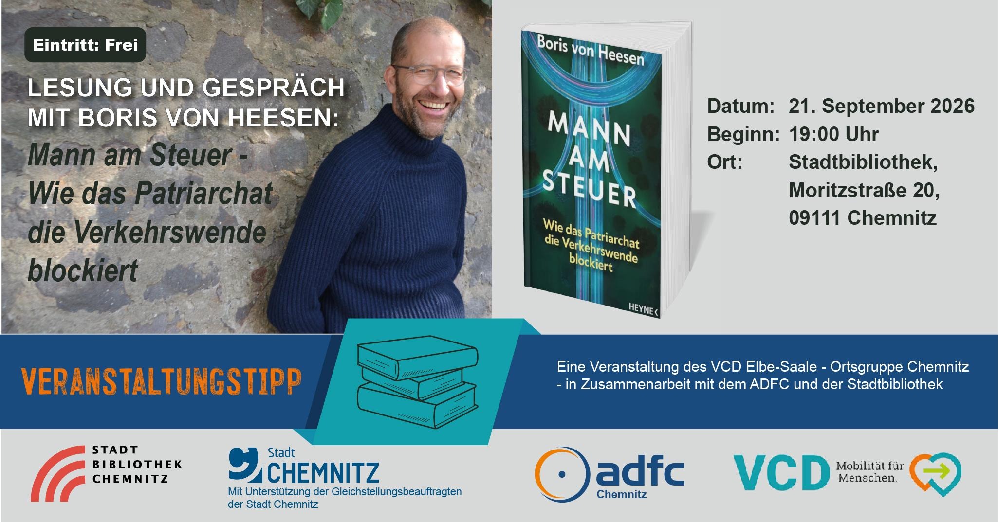 Lesung Mann am Steuer von & mit Boris von Heesen